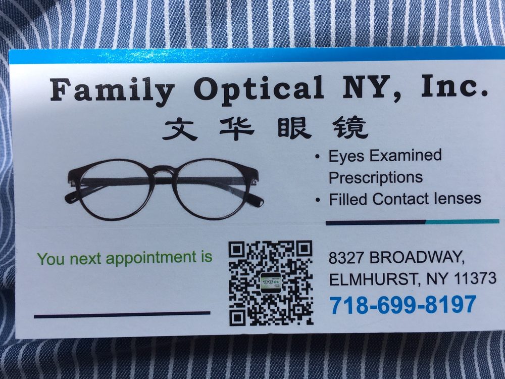 FAMILY OPTICAL Updated August 2024 8327 Broadway, Queens, New York