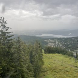 View from the top of the mountain on a rainy day View from the top of the mountain on a rainy day