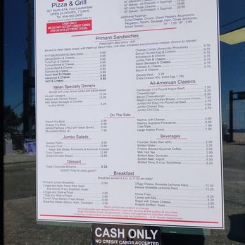 Primanti Bros - Front door sign with menu - Pizza Near Me - Fort Lauderdale, Florida Primanti Bros - Front door sign with menu - Pizza Near Me - Fort Lauderdale, Florida
