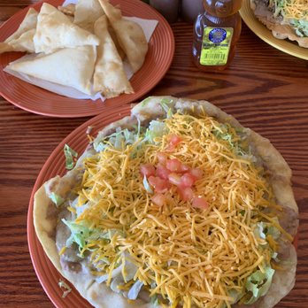 Angelina's Fry Bread - Fry bread taco supreme with green Chile pork. Fry bread appetizers at top. - Mexican Near Me - Glendale, Arizona Angelina's Fry Bread - Fry bread taco supreme with green Chile pork. Fry bread appetizers at top. - Mexican Near Me - Glendale, Arizona