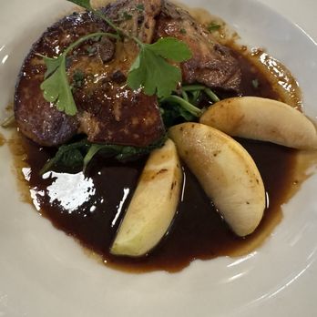 Miramar Bistro - Foie gras served with heavy meat sauce clearly not BLACK TRUFFLE SAUCE as indicated on the menu. - French Near Me - Highwood, Illinois Miramar Bistro - Foie gras served with heavy meat sauce clearly not BLACK TRUFFLE SAUCE as indicated on the menu. - French Near Me - Highwood, Illinois