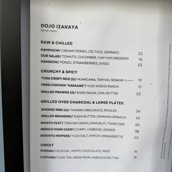 Dojo Izakaya - Menú - Japanese Near Me - Coral Gables, Florida