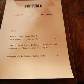 Septime - Modern European Near Me - Paris, 75