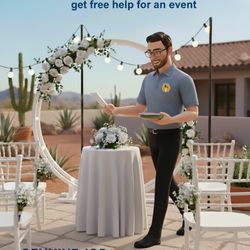 We help with events (setup, teardown, cleanup, guest services), for birthdays, weddings, schools, businesses, and more.