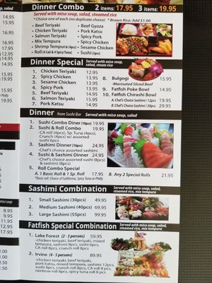 Menu photo 8 Fat Fish Sushi Lake Forest, CA