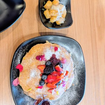 Bluberry Social - Pancakes + Truffle Parmesan Tots - Breakfast & Brunch Near Me - Irvine, California Bluberry Social - Pancakes + Truffle Parmesan Tots - Breakfast & Brunch Near Me - Irvine, California