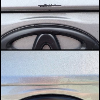 Scratch & Match - Before and After. Top is the random scratch damage and the Bottom is the aftermath with Scratch & Match's magic! - Mobile Dent Repair Near Me Scratch & Match - Before and After. Top is the random scratch damage and the Bottom is the aftermath with Scratch & Match's magic! - Mobile Dent Repair Near Me