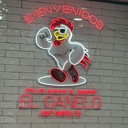 Pollos Asados - El Canelo Stockyards - Inside neon logo