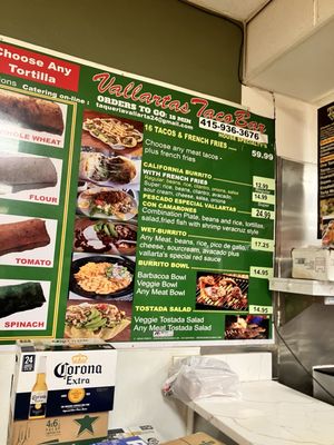 Menu photo 1 Taqueria Vallarta San Francisco, CA Menu photo 1 Taqueria Vallarta San Francisco, CA