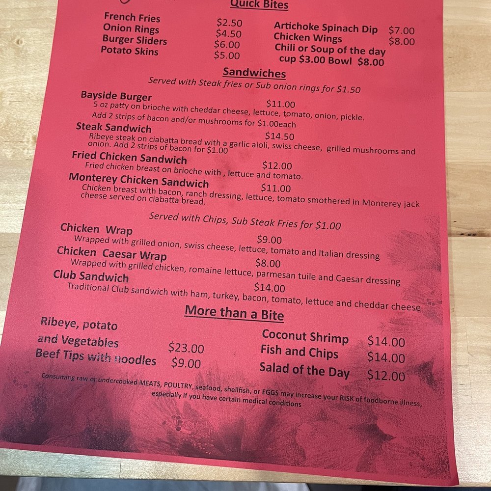 Bayside - Menu - Seafood Near Me - Fairfield Bay, Arkansas Bayside - Menu - Seafood Near Me - Fairfield Bay, Arkansas