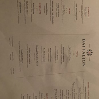 Battalion - Menú - Italian Near Me - San Antonio, Texas