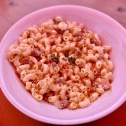 Jealous Monk - Monk Mac n Cheese with diced Bavarian Bratwurst