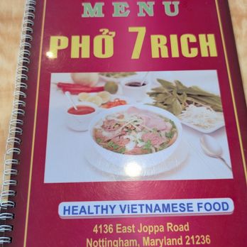 Pho 7Rich - Menu cover - Vietnamese Near Me - Nottingham, Maryland