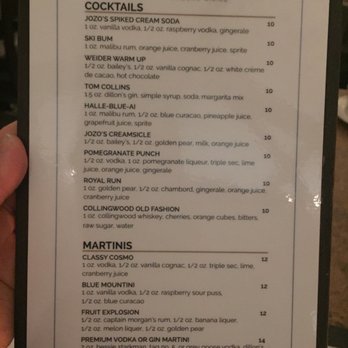 The Pottery Restaurant - Cocktails menu - Canadian (New) Near Me - Blue Mountains, Ontario The Pottery Restaurant - Cocktails menu - Canadian (New) Near Me - Blue Mountains, Ontario