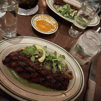 Tacuba Hell's Kitchen - CARNE ASADA - Skirt steak adobado and huitlacoche fried rice, cucumber-cactus and avocado salad, salsa verde - Mexican Near Me - New York, New York