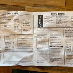 Beef 'O' Brady's - Menu