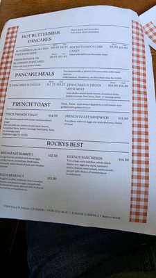 Menu photo 1 Rockys Cafe Felton, CA Menu photo 1 Rockys Cafe Felton, CA