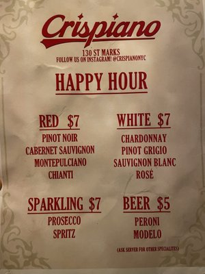 Menu photo 2 Crispiano Pizza Bar New York, NY Menu photo 2 Crispiano Pizza Bar New York, NY