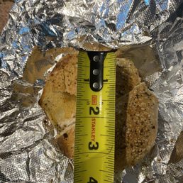 They call this a full-size bagel: 3-1/2" bagel!  For $3 dollars!
