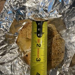 They call this a full-size bagel: 3-1/2" bagel!  For $3 dollars!