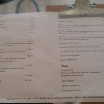 Na Janela - Menu - Cafes Near Me - São Paulo, SP Na Janela - Menu - Cafes Near Me - São Paulo, SP