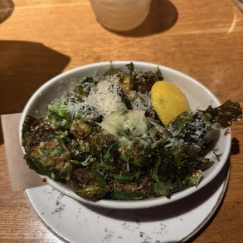 Whiskey Cake - Garlic Parm Brussels - New American Near Me - Irving, Texas Whiskey Cake - Garlic Parm Brussels - New American Near Me - Irving, Texas