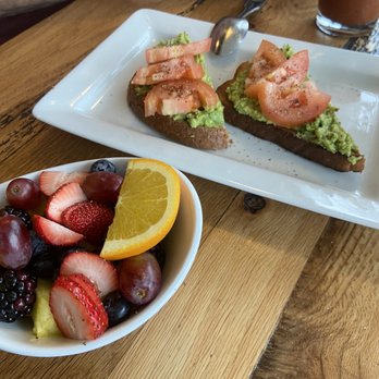 The Getaway - Avocado toast and fruit cup. - Italian Near Me - Lake Geneva, Wisconsin