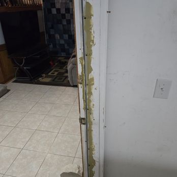 Iron Oak Innovations - The yellow gunk is the construction glue he put on as weatherstripping which is not the right way to do this. Now I cannot open my door. - Handyman Near Me - Kansas City, Kansas Iron Oak Innovations - The yellow gunk is the construction glue he put on as weatherstripping which is not the right way to do this. Now I cannot open my door. - Handyman Near Me - Kansas City, Kansas