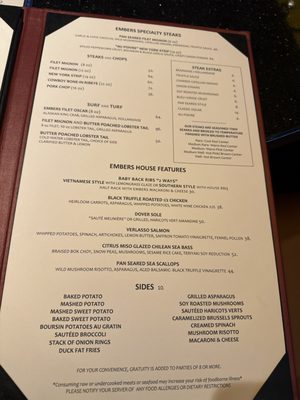 Menu photo 1 Embers Cincinnati, OH