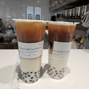 Don’t Yell At Me - Drinks: Traditional Milk Tea [less ice, 50% sugar, lactose free whole milk, brown sugar pearls] and Original Milk Tea [less ice, 50% sugar, - Bubble Tea Near Me - Seattle, Washington