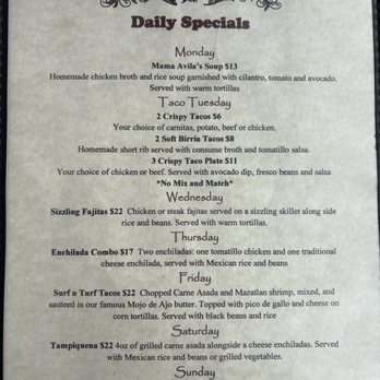 Avila's El Ranchito - Daily Specials - Mexican Near Me - Newport Beach, California Avila's El Ranchito - Daily Specials - Mexican Near Me - Newport Beach, California