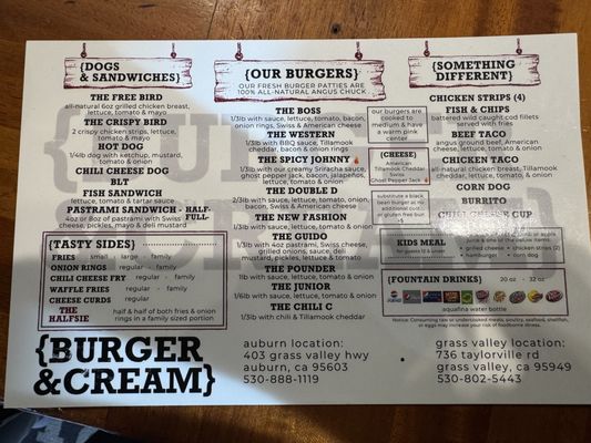 Menu photo 4 Burger & Cream Grass Valley, CA