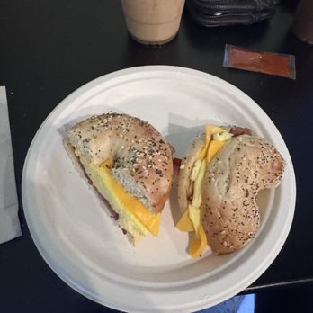 Charleston Coffee Exchange - Bacon, egg, and cheese on an everything bagel - Coffee & Tea Near Me - Charleston, South Carolina
