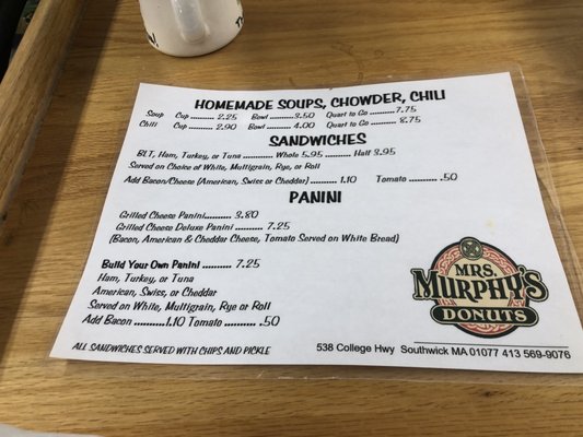 Menu photo 3 Mrs Murphy's Donuts Southwick, MA