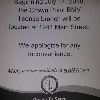 Crown Point License Branch 10 Reviews Departments Of Motor Vehicles 1244 N Main St Crown Point In Phone Number Yelp