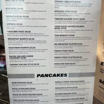 MIAM Cafe - Menu - Breakfast & Brunch Near Me - Miami, Florida