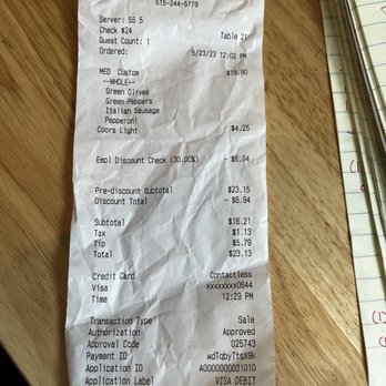 Scorno's Pizza & Pasta - Receipt - Pizza Near Me - Des Moines, Iowa Scorno's Pizza & Pasta - Receipt - Pizza Near Me - Des Moines, Iowa