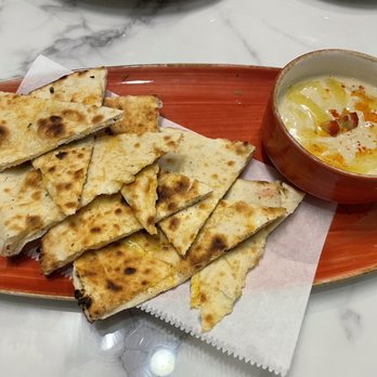 Incredible India - Cheese naan and hummus - Indian Near Me - Indianapolis, Indiana