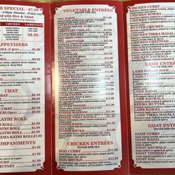 Indian Bistro - Menu as of 6/26/2023