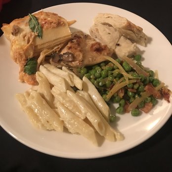 The Renegade Room - Lasagna , peas and bruschetta , pasta , chicken and mushrooms. - New American Near Me - Bakersfield, California The Renegade Room - Lasagna , peas and bruschetta , pasta , chicken and mushrooms. - New American Near Me - Bakersfield, California