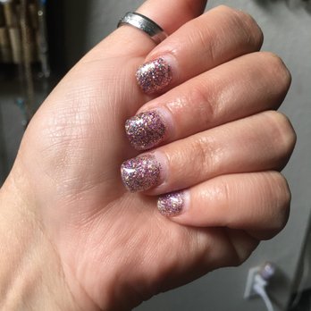 A Nail & Spa - They have lots of glitters and effects for the gel polishes! This was three weeks ago when I got my acrylic with gel overlay put on! - Nail Salons Near Me - Burbank, California A Nail & Spa - They have lots of glitters and effects for the gel polishes! This was three weeks ago when I got my acrylic with gel overlay put on! - Nail Salons Near Me - Burbank, California