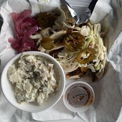 CulverCreek Eatery - 3- Taco with chuck roast and baked potato salad.