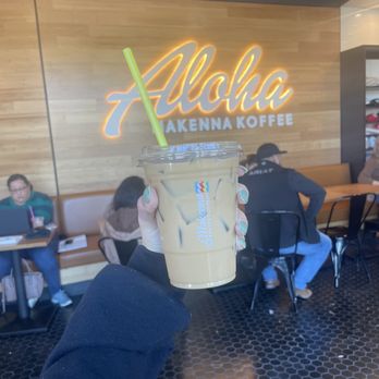 Makenna Koffee - Iced latte with macadamia nut milk - Bagels Near Me - Valencia, California