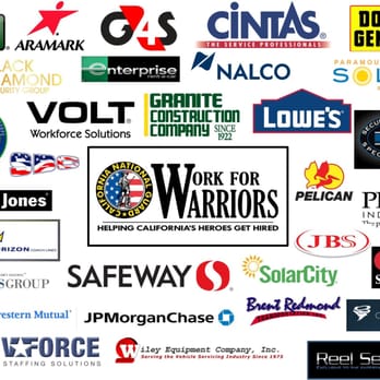 Work For Warriors - A few of our MANY Business Partners - Career Counseling Near Me - Rancho Cordova, California Work For Warriors - A few of our MANY Business Partners - Career Counseling Near Me - Rancho Cordova, California