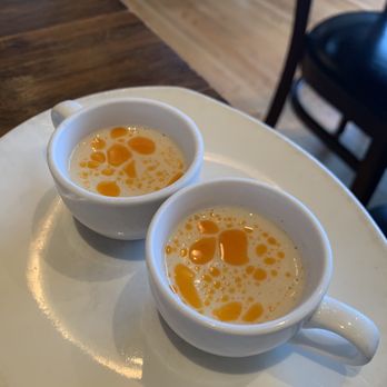 Ox - Chef's complimentary bisque with paprika oil - Argentine Near Me - Portland, Oregon Ox - Chef's complimentary bisque with paprika oil - Argentine Near Me - Portland, Oregon