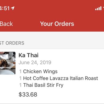 Ka Thai - This is the charge on my credit card bill. I got charged for the coffee that I didn't receive. - Thai Near Me - Dallas, Texas