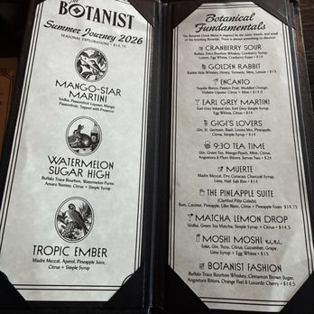The Botanist - Menu - Cocktail Bars Near Me - Bakersfield, California