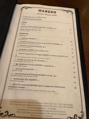 Menu photo 1 Manero Molla Alicante (Alacant), A
