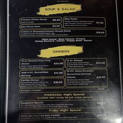 I & I State Line Tavern - Menu