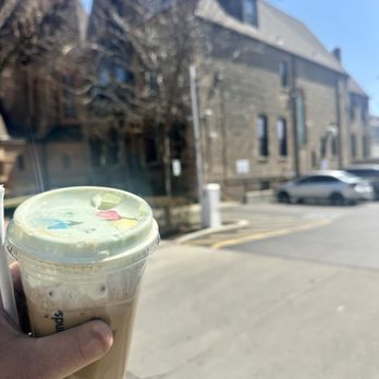 Holy Grounds - LUCKY CHARMS LATTE Sweet marshmallow flavor, topped with Lucky Charms - Coffee & Tea Near Me - Chicago, Illinois